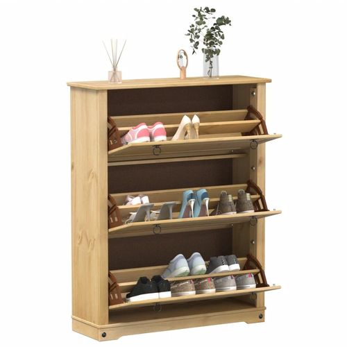 Schuhschrank Corona 99X32X Massivholz Kiefer | Höhe: 124.5 cm