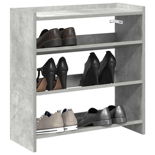 Schuhregal 80X25X Holzwerkstoff Betongrau | Breite: 60 cm | Höhe: 62 cm