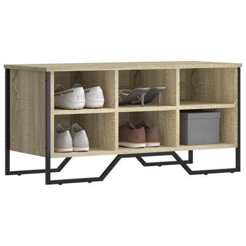 Schuhregal 90X38X61,5 Cm Holzwerkstoff | Farbe: Sonoma Eiche | Höhe: 45.5 cm