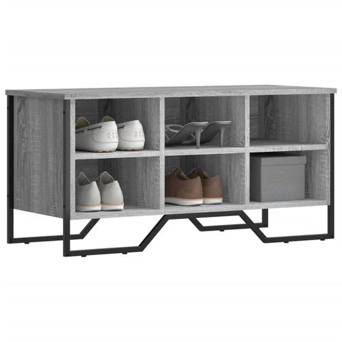 Schuhregal 90X38X61,5 Cm Holzwerkstoff | Farbe: Grau Sonoma | Höhe: 45.5 cm