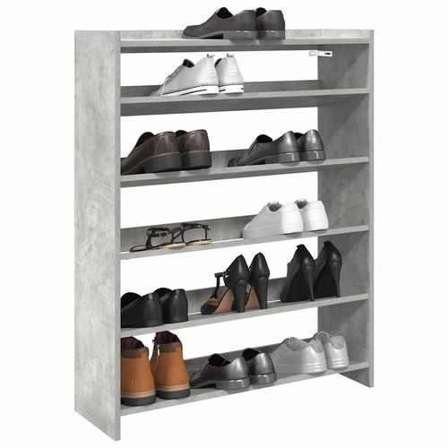 Schuhregal 80X25X Holzwerkstoff Betongrau | Breite: 80 cm | Höhe: 100 cm