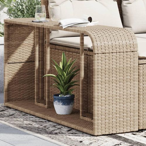 Outdoor-Regale 2 Stk. Poly Rattan | Farbe: Beige
