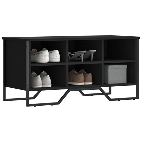 Schuhregal 90X38X61,5 Cm Holzwerkstoff | Farbe: Schwarz | Höhe: 45.5 cm