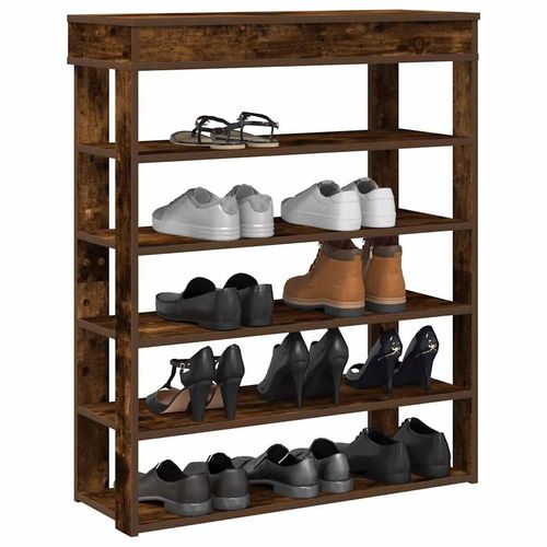 Schuhregal 60X30X98 Cm Holzwerkstoff | Breite: 80 cm | Farbe: Räuchereiche