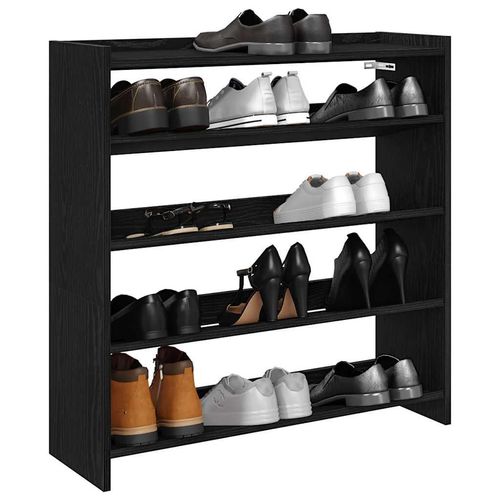 Schuhregal 80X25X Holzwerkstoff Schwarz | Breite: 80 cm | Höhe: 81 cm