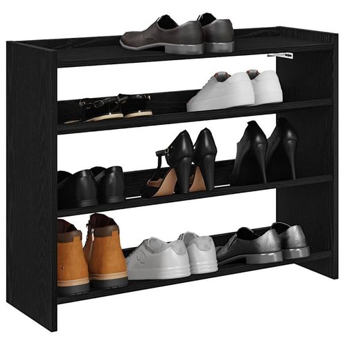 Schuhregal 80X25X Holzwerkstoff Schwarz | Breite: 80 cm | Höhe: 62 cm
