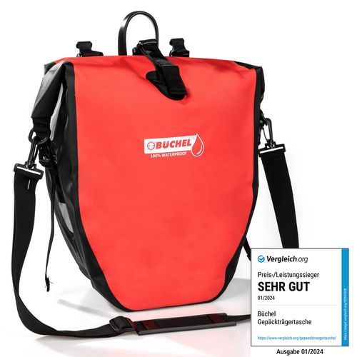 Wasserdichte Fahrradtasche - Schwarz/Rot