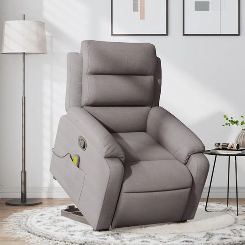 Massagesessel mit Aufstehhilfe Taupe Stoff 3205000