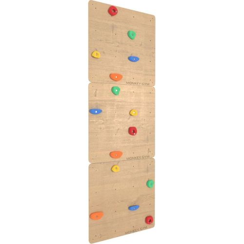 Kletterwand Quadrat 3 Holz - farbige Griffe