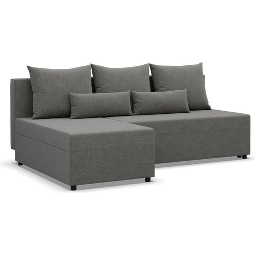 FERMO - Ecksofa mit Schlaffunktion, Bettkastem, Komfort und Still, dunkelgrau
