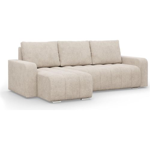 ABRIELLE - Ecksofa mit Schlaffunktion, Bettkastem, Komfort und Still, beige