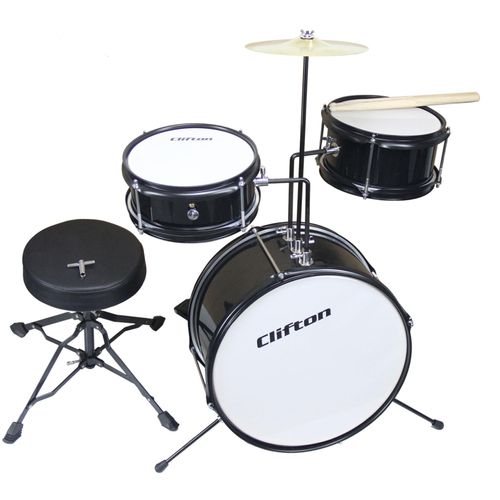 Kinderschlagzeug CLIFTON "Junior Drum, schwarz", schwarz, SchlaginstrumenteB:60cm H:58cm, B:60cm H:58cm