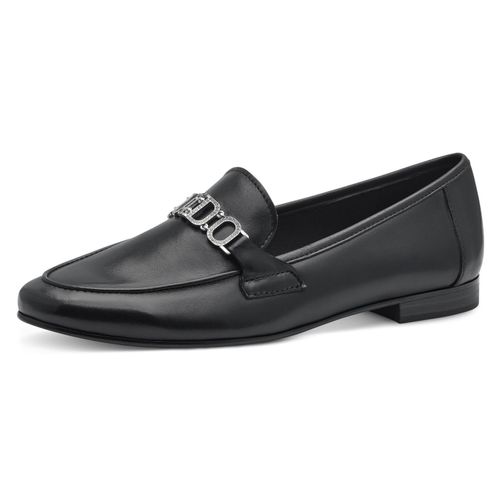 Loafer MARCO TOZZI BY GMK, Damen, Gr. 38, schwarz, Nappaleder, unifarben, elegant, Schuhe, Blockabsatz, Slipper, Businessschuh mit Feel Me-Ausstattung