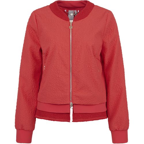 Blouson SPORTALM KITZBÜHEL, Damen, Gr. 42, strawberry rot, Web, Obermaterial: 100% Polyester, unifarben, feminin, bequem, Langarm Bündchen, Jacken, mit Lagen-Look im Saum