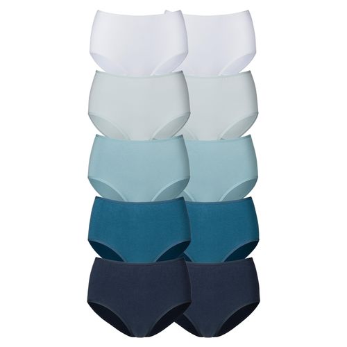 Taillenslip PETITE FLEUR, Damen, Gr. 44/46, blau, Single Jersey, Obermaterial: 95% Baumwolle, 5% Elasthan, unifarben, körpernah, Unterhosen, aus elastischer Baumwolle