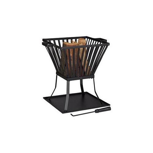 relaxdays Feuerkorb XL schwarz