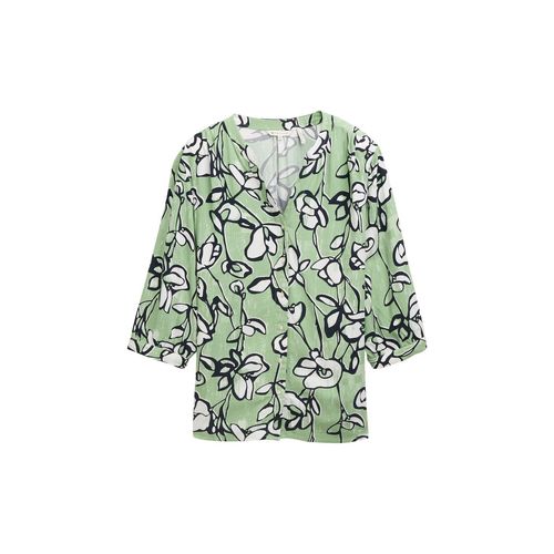 TOM TAILOR Damen Plus Size - Bluse mit Muster, grün, Geblümt, Gr. 48
