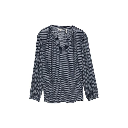 TOM TAILOR Damen Plus Size - Bluse mit Muster, blau, Gemustert, Gr. 46