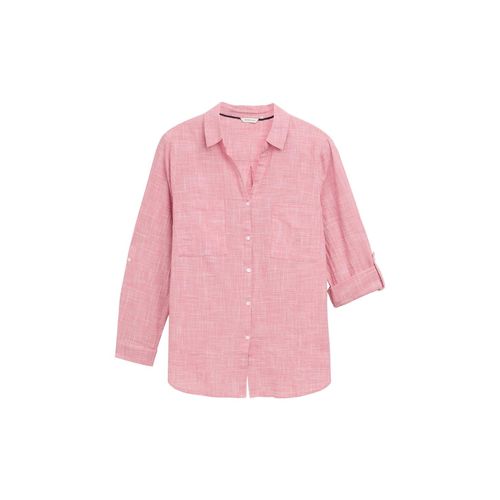 TOM TAILOR Damen Plus Size - Bluse mit Brusttaschen, rot, Uni, Gr. 46