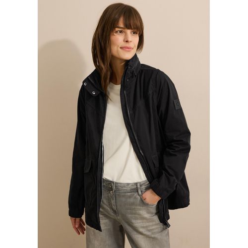 Kurzjacke CECIL, Damen, Gr. XL (44), schwarz, Stoff, Obermaterial: 58% Polyester, 32% Baumwolle, 10% Nylon; Futter: 100% Polyester, unifarben, casual, normal normal, hoch geschlossener Ausschnitt, Langarm Bündchen, Jacken, mit Stehkragen
