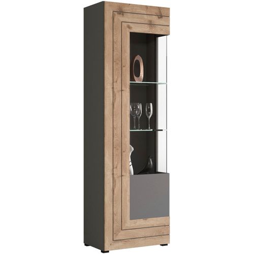 INOSIGN Vitrine »Aalborg, Höhe 194 cm, 1 Glastür, 2 Glaseinlegeböden, Metallgriffe«, Vitrinenschrank, Hochschrank, Stauraumschrank, Wohnmöbel, Wohnzimmer