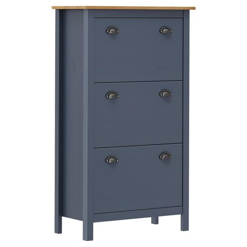 Schuhschrank Hill 72X35X124 Cm Massivholz Kiefer