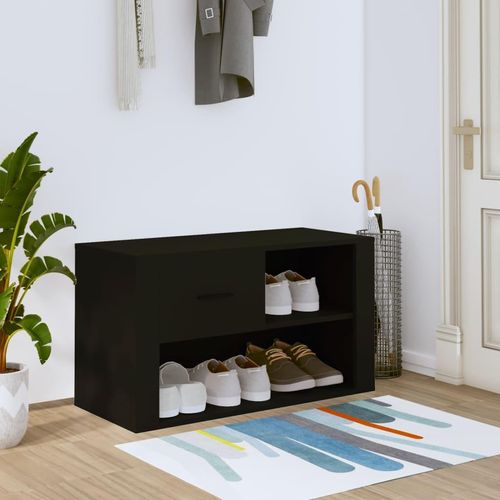 Schuhschrank 80X35X45 Cm Holzwerkstoff | Farbe: Schwarz