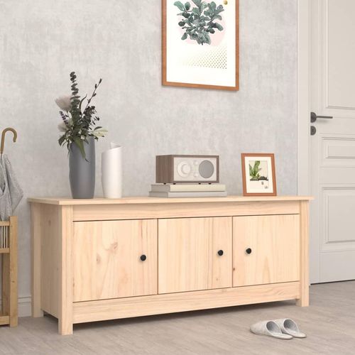 Schuhschrank 110X38X45,5 Cm Massivholz Kiefer | Farbe: Natur