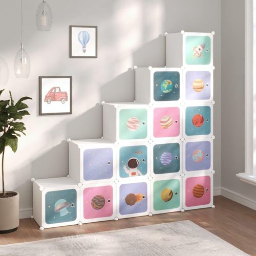 Kinderschrank Modular Mit 15 Würfeln Pp Weiß | Breite: 155 cm | Höhe: 154 cm