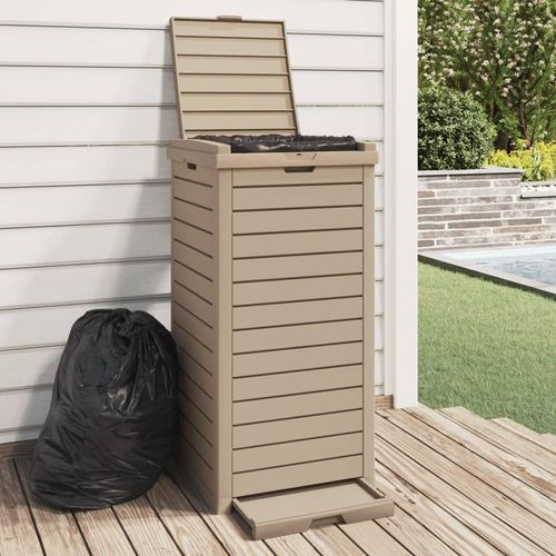Outdoor-Mülltonne Hell 41X41X86 Cm Polypropylen | Farbe: Braun