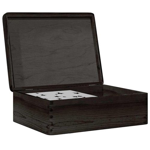 Holzkiste Massivholz Kiefer Schwarz | Größe: 40 x 30 x 13 cm | Modell: mit Deckel
