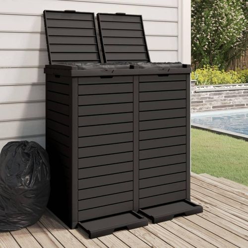 Outdoor-Mülltonne 78X41X86 Cm Polypropylen | Farbe: Schwarz