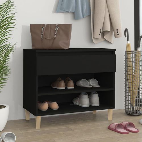Schuhregal 70X36X60 Cm Holzwerkstoff | Farbe: Schwarz