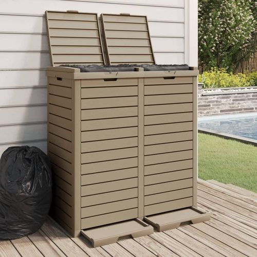 Outdoor-Mülltonne 78X41X86 Cm Polypropylen | Farbe: Hellbraun
