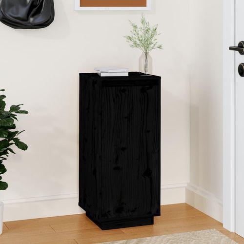 Schuhschrank 35X35X80 Cm Massivholz Kiefer | Farbe: Schwarz
