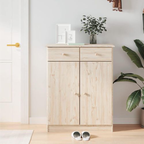 Schuhschrank Alta 77X35X96 Cm Massivholz Kiefer | Farbe: Natur