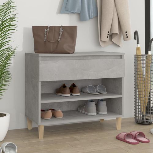 Schuhregal 70X36X60 Cm Holzwerkstoff | Farbe: Betongrau