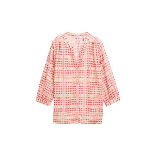 TOM TAILOR Damen Bluse mit Muster, rot, Kariert, Gr. 38