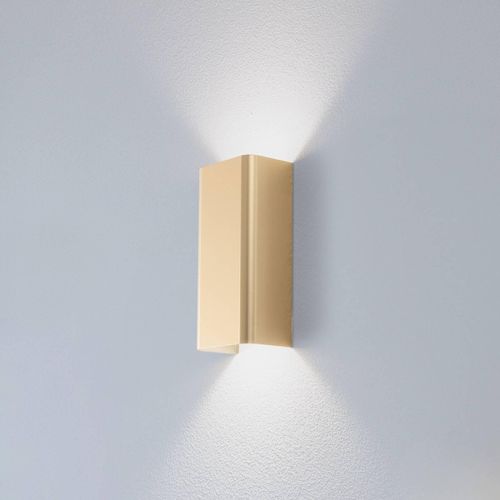 Wandleuchte Bergen, goldfarben, Metall, 23 cm hoch, GU10