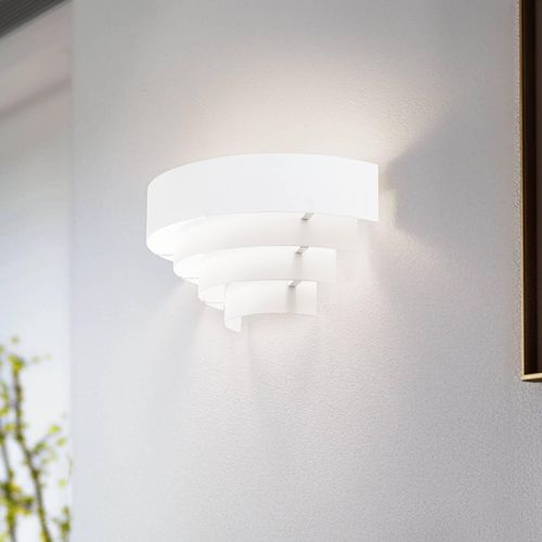 Wandleuchte Levin mit Stahlschirm, weiß