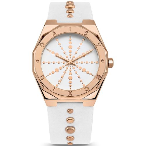 DAISY DIXON Damenuhr Armbanduhr weiß rosegolden DD138WRG inkl. Clutch