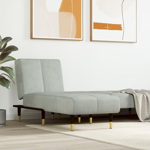 The Living Store Chaiselongue Hellgrau Samt
