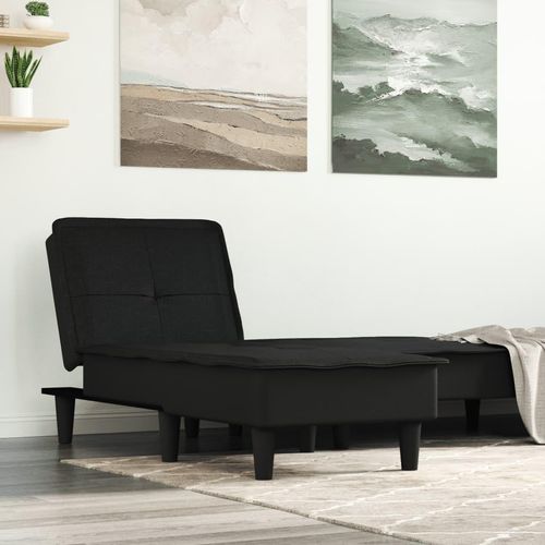 The Living Store Chaiselongue Schwarz Stoff
