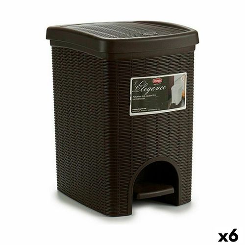 Papierkorb mit Pedal Stefanplast Elegance Braun Kunststoff 20 L 27,5 x 38,5 x 31 cm (6 Stück)