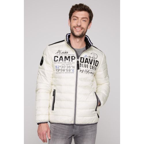 Outdoorjacke CAMP DAVID, Herren, Gr. 4XL, grau (kitt), Material Oberstoff: 100% Polyester, Futter: 100% Polyester, Füllung: 100% Polyester, bedruckt, bestickt, casual, lässig geschnitten normal, Langarm eingesetzt elastischer Bund, Jacken, mit elastischem Saumabschluss