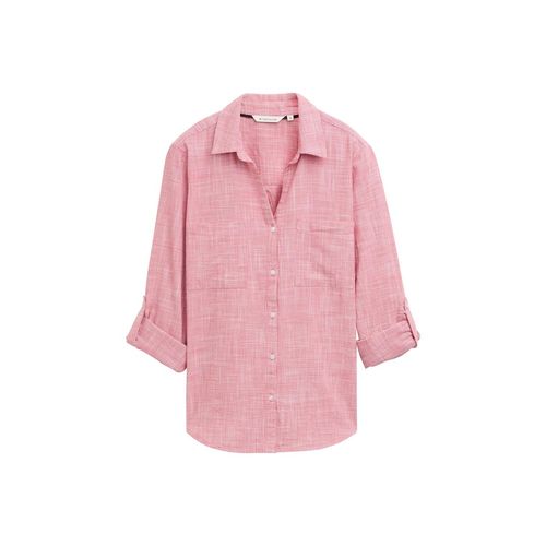 TOM TAILOR Damen Bluse mit Brusttaschen, rot, Uni, Gr. 42