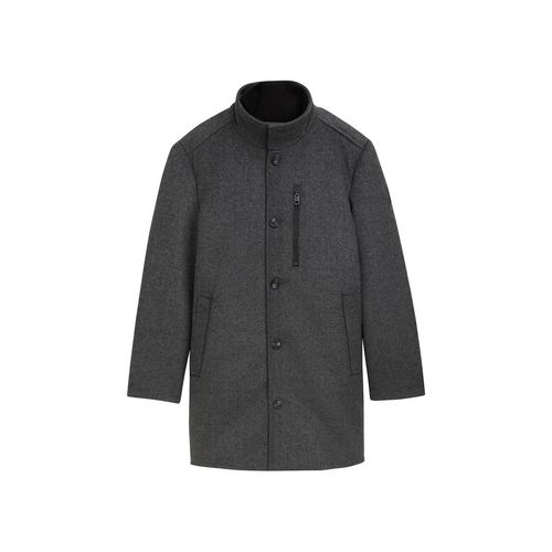 TOM TAILOR Herren 2-in-1 Mantel mit Wolle, schwarz, Uni, Gr. XL