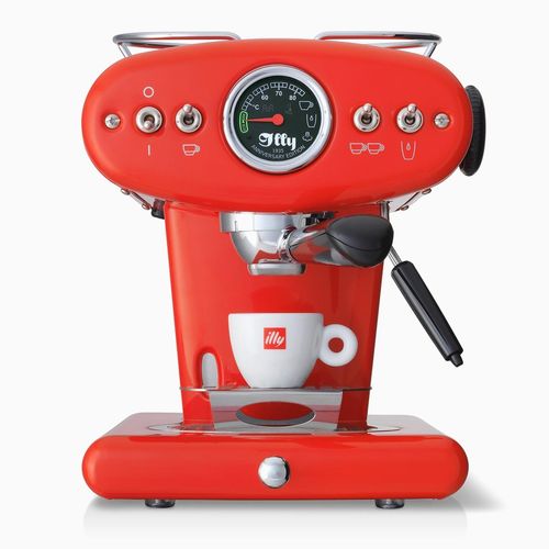 Illy X1, Espressomaschine, 1 l, Kaffeepad, Gemahlener Kaffee, 1200 W, Schwarz, Rot, Edelstahl
