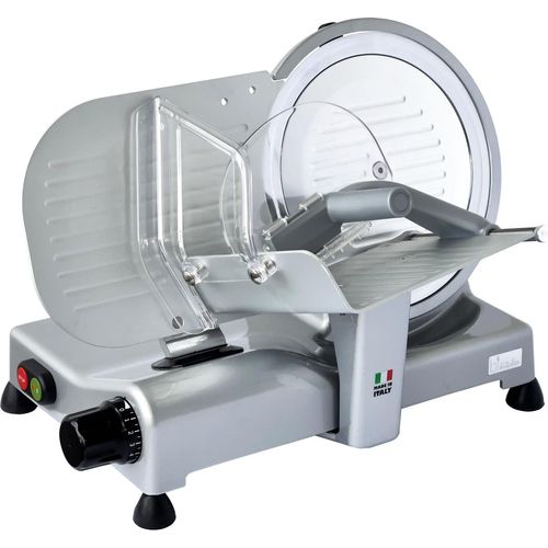 Bikitchen AS2200 Allesschneider Gastro Aufschnittmaschine, Silber glattes 22cm Hohlschliff Messer