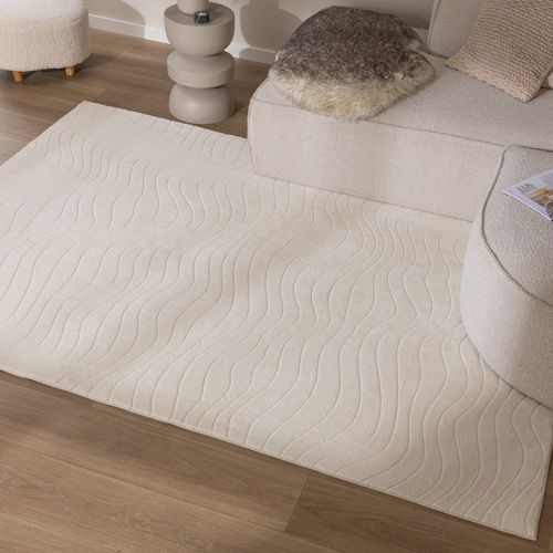 Teppich Wohnzimmer - Charm Waves Weiß - 200x290 cm - Modern, Skandinavisch - Wohnzimmer, Schlafzimmer - FRAAI | Home & Living